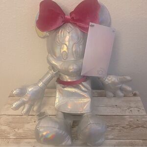 1. Disney Parks Minnie Mouse 100 Years Of Wonder Platinum Plush